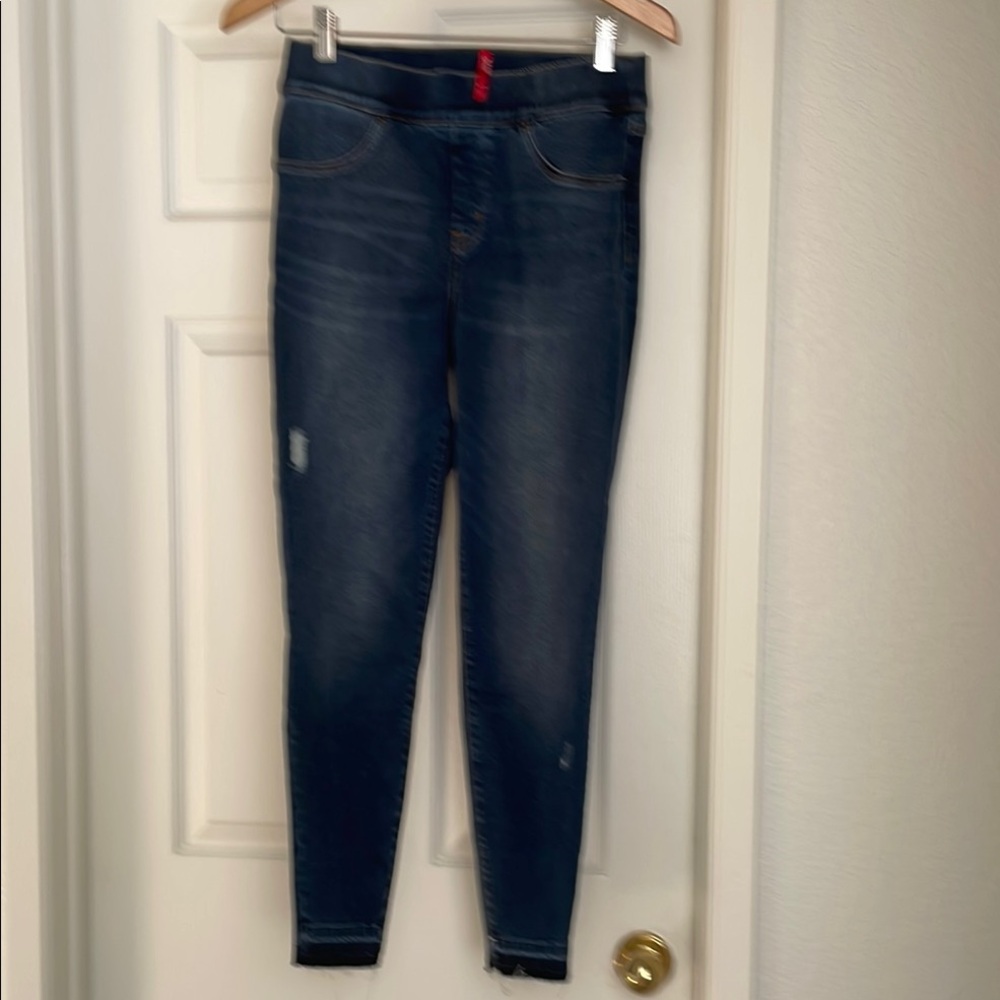 SPANX Blue Skinny Jeans High Waist Stretch size M